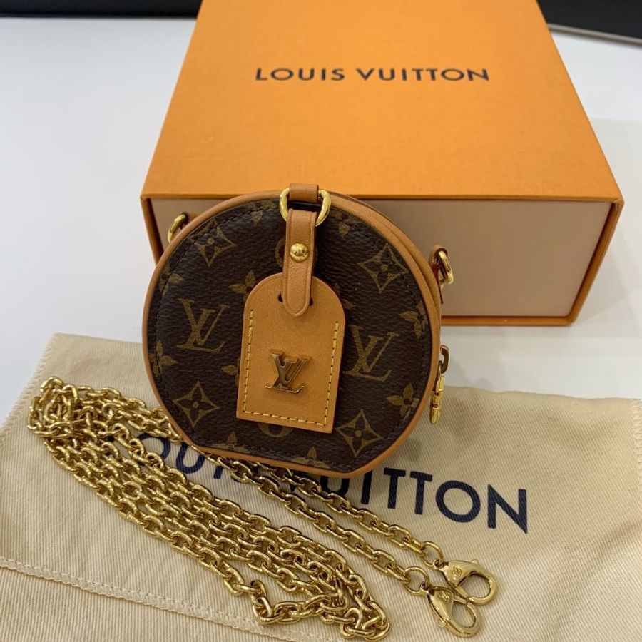 LV Boite chapeau nano mini 迷你 圓餅包 手提包 鍊條包 鍊帶包 斜背包 小廢包-9