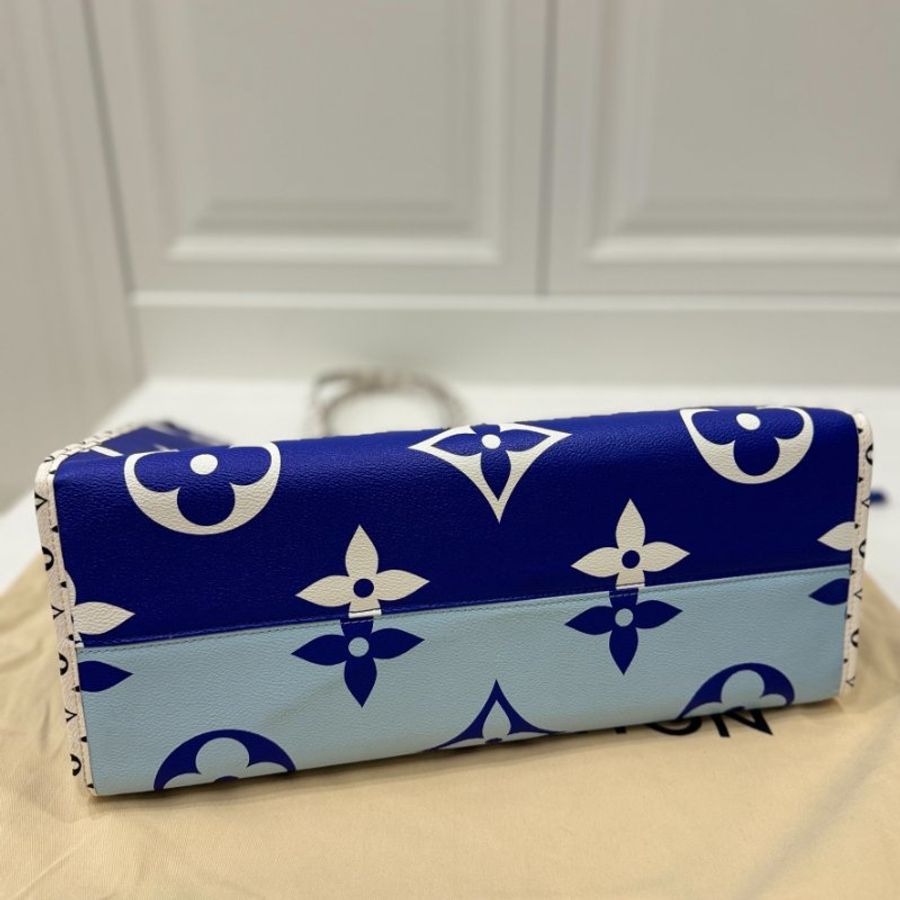 LV 路易威登19ss 夏威夷 藍色海島2 限定系列 on the go 手提包 托特包 購物包 購物袋 肩背包 海灘包-11