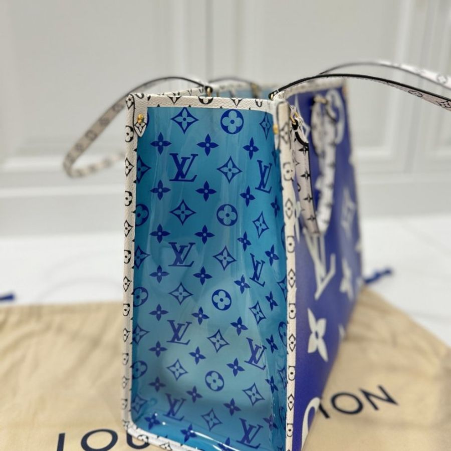 LV 路易威登19ss 夏威夷 藍色海島2 限定系列 on the go 手提包 托特包 購物包 購物袋 肩背包 海灘包-12
