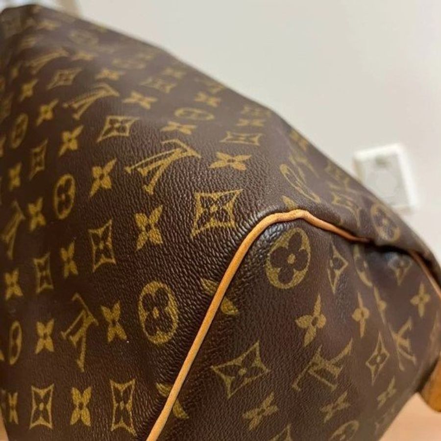 真品LV speedy 35 斜背包 手提包 肩背包 側背包 附原廠長背袋-16