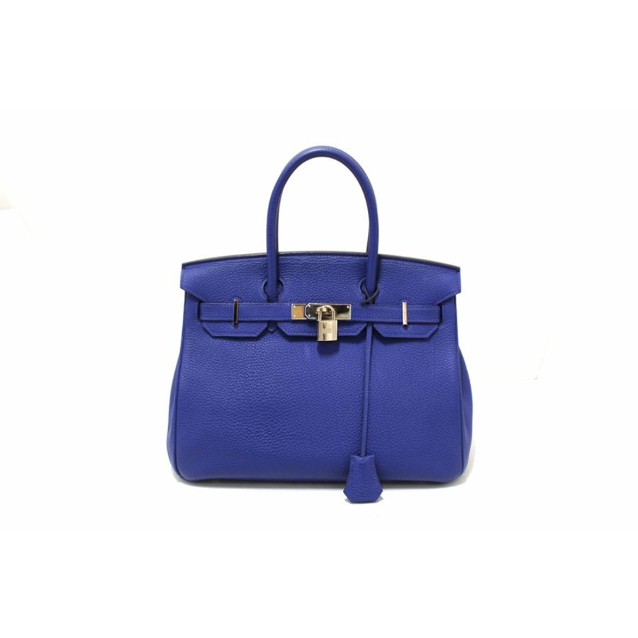 Hermes Bleu Electrique Togo Leather Birkin 30 Handbag-0