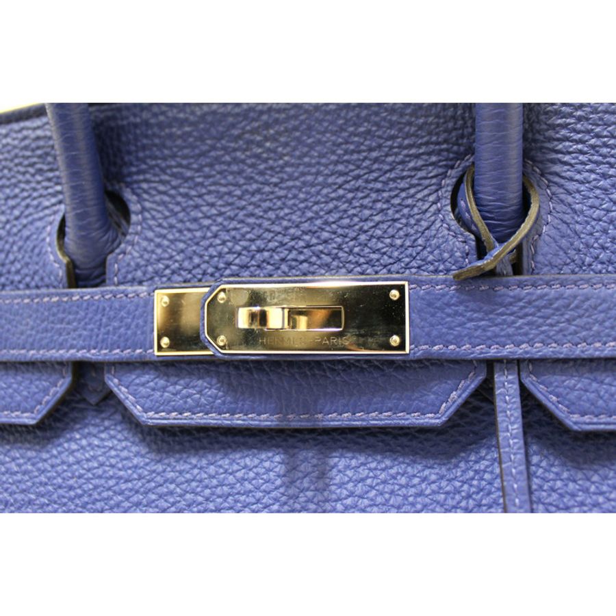 Hermes Bleu Electrique Togo Leather Birkin 30 Handbag-11