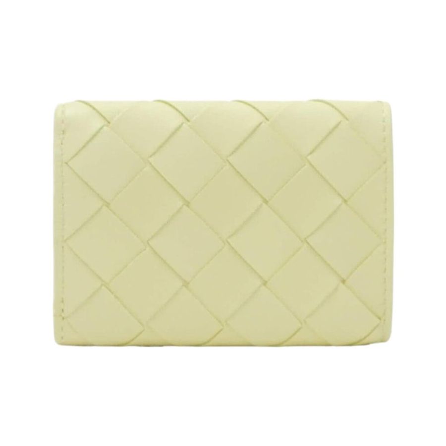 【BOTTEGA VENETA 寶緹嘉】Intrecciato Tiny Tri-Fold Zip 三折 經典編織 羊皮 短夾 皮夾 冰淇淋色 666944-4