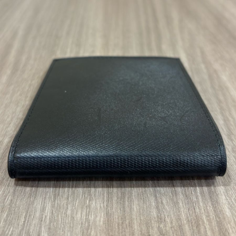 BALENCIAGA 505999 黑色 全皮 燙金 LOGO 字紋 短夾 皮夾 男夾-6