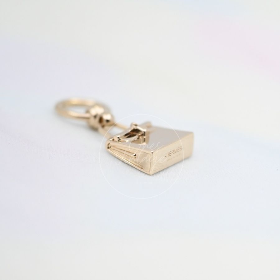 [Pre-owned] Hermes Gold Plated Mini Kelly Twilly Scarf Ring-2