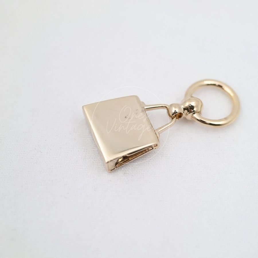 [Pre-owned] Hermes Gold Plated Mini Kelly Twilly Scarf Ring-7