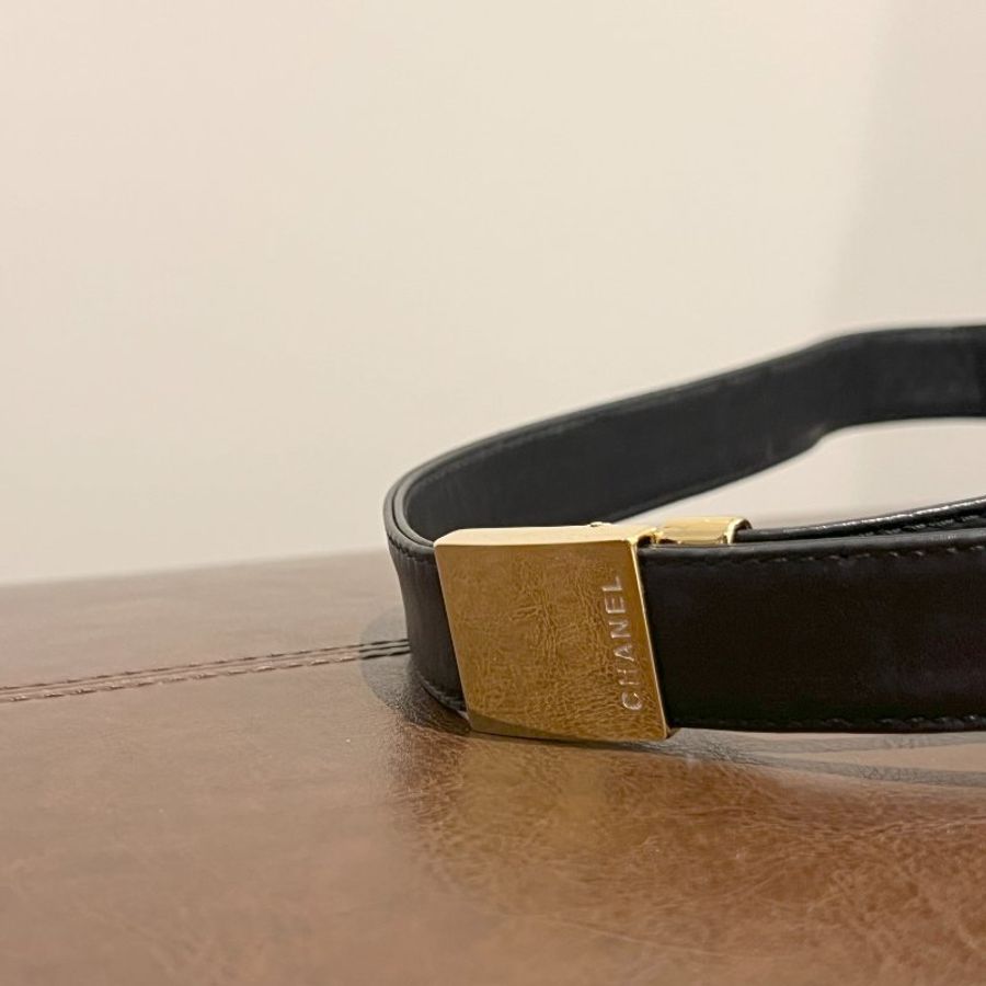 2000-2002 CHANEL中古黑色方形冰格肩背手提包 肩帶可調節 有貼-1