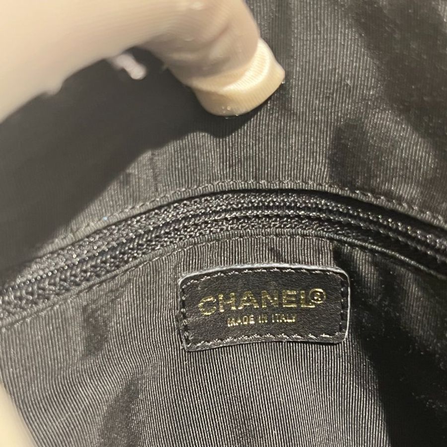 2000-2002 CHANEL中古黑色方形冰格肩背手提包 肩帶可調節 有貼-12