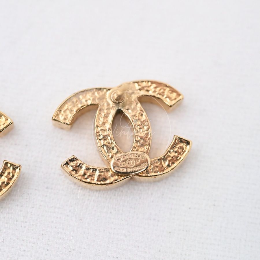 [Pre-owned] Chanel CC Clip-on 24K Gold Earrings-8