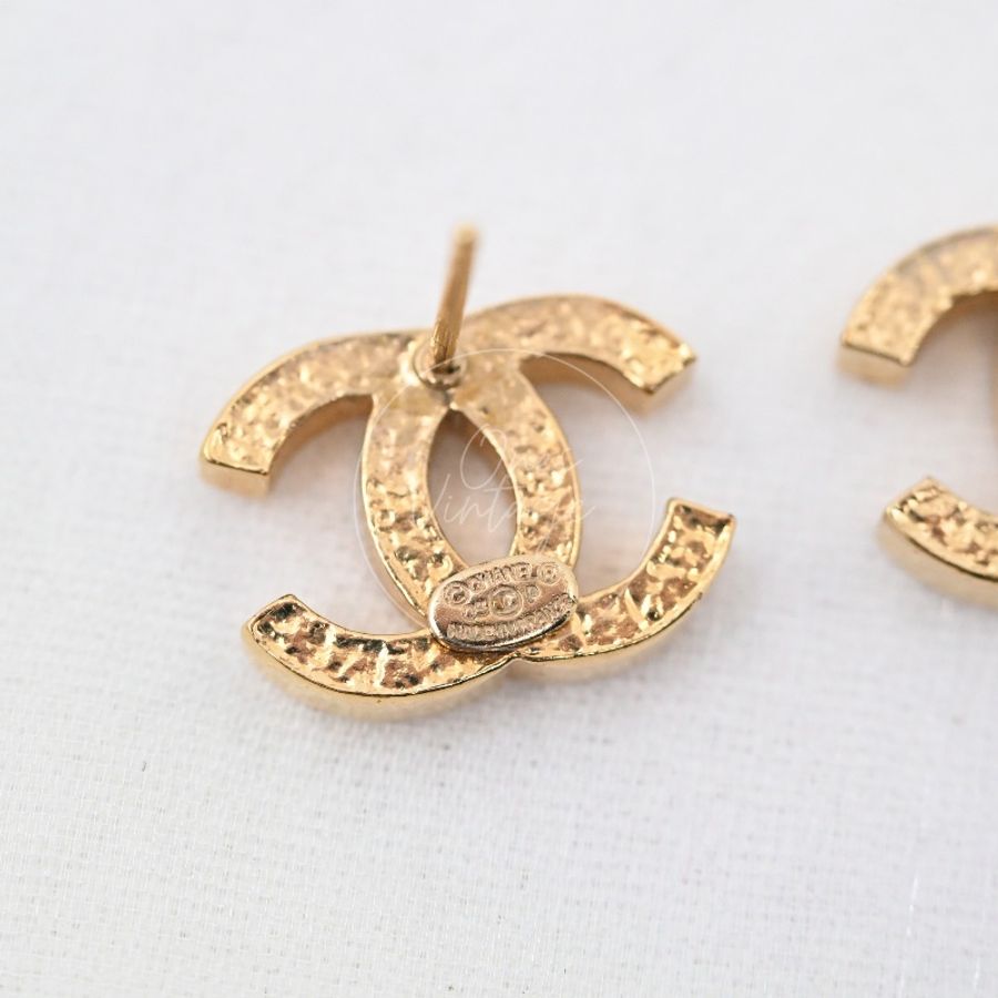 [Pre-owned] Chanel CC Clip-on 24K Gold Earrings-10