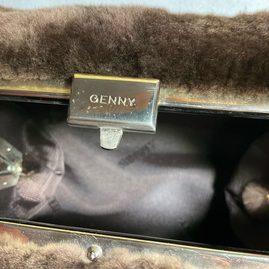 Genny義大利品牌 絕版海狸絨毛晚宴包-10