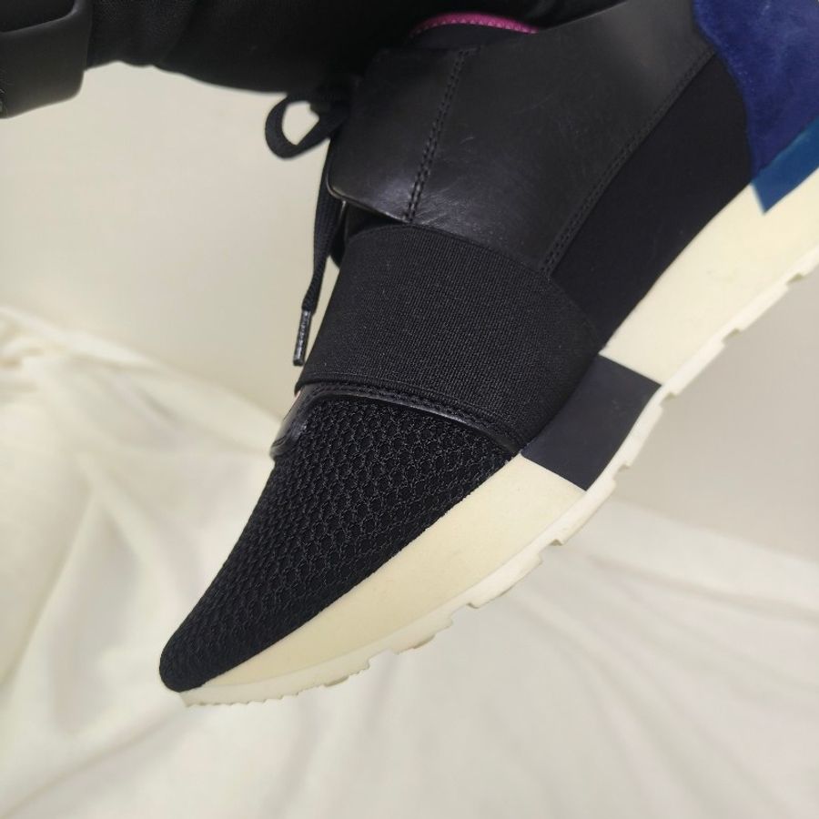 ‼️年中慶降價‼️創新低價只到6/21🎁【8成新】㊣✨BALENCIAGA✨**尺寸:38**巴黎世家 Race Runner拼色 織帶 網布 印字 潮流 休閒鞋 運動鞋/二手鞋/二手精品/保證正品🌳二手樹屋🌳-23