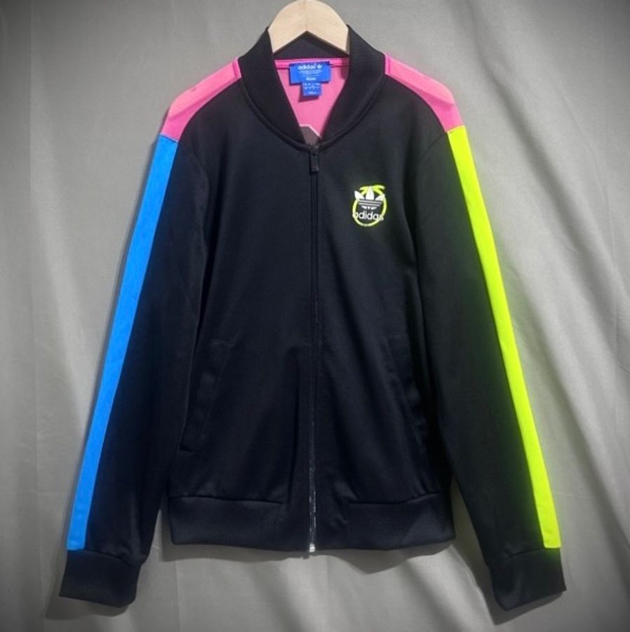 Adidas Rita Ora Tracksuit 聯名款網紗異材質拼接運動外套 小立領夾克 棒外 女 L-4