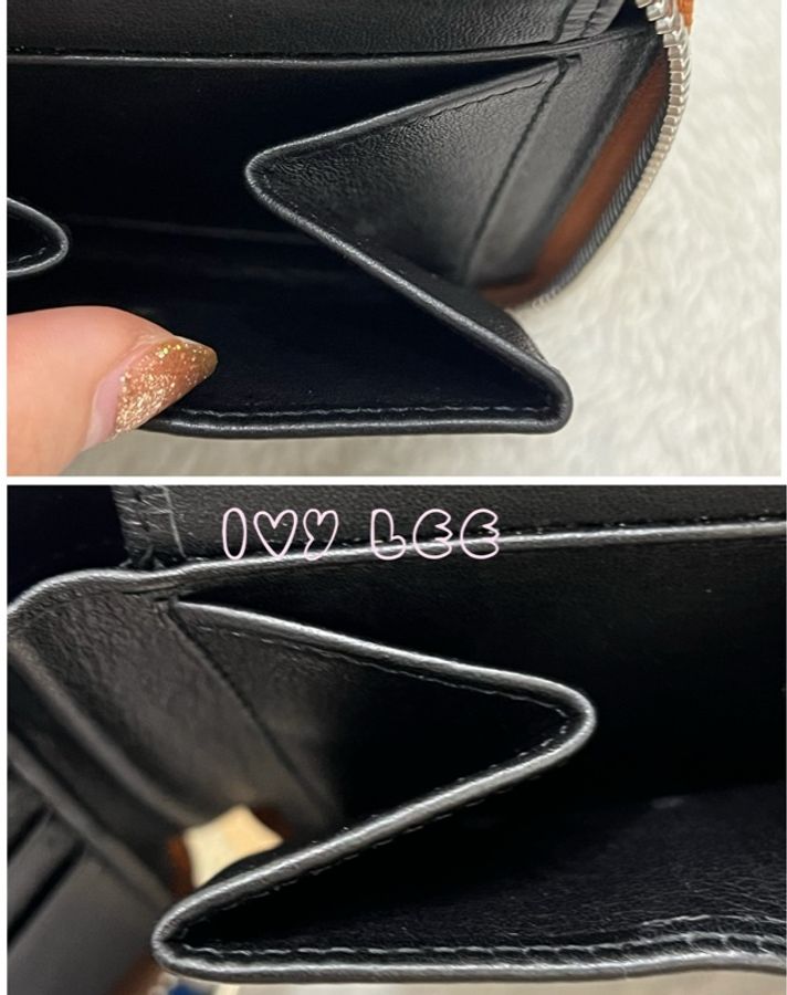 LOEWE 焦糖咖啡色 拼色 可愛造型 短夾 二手精品-16