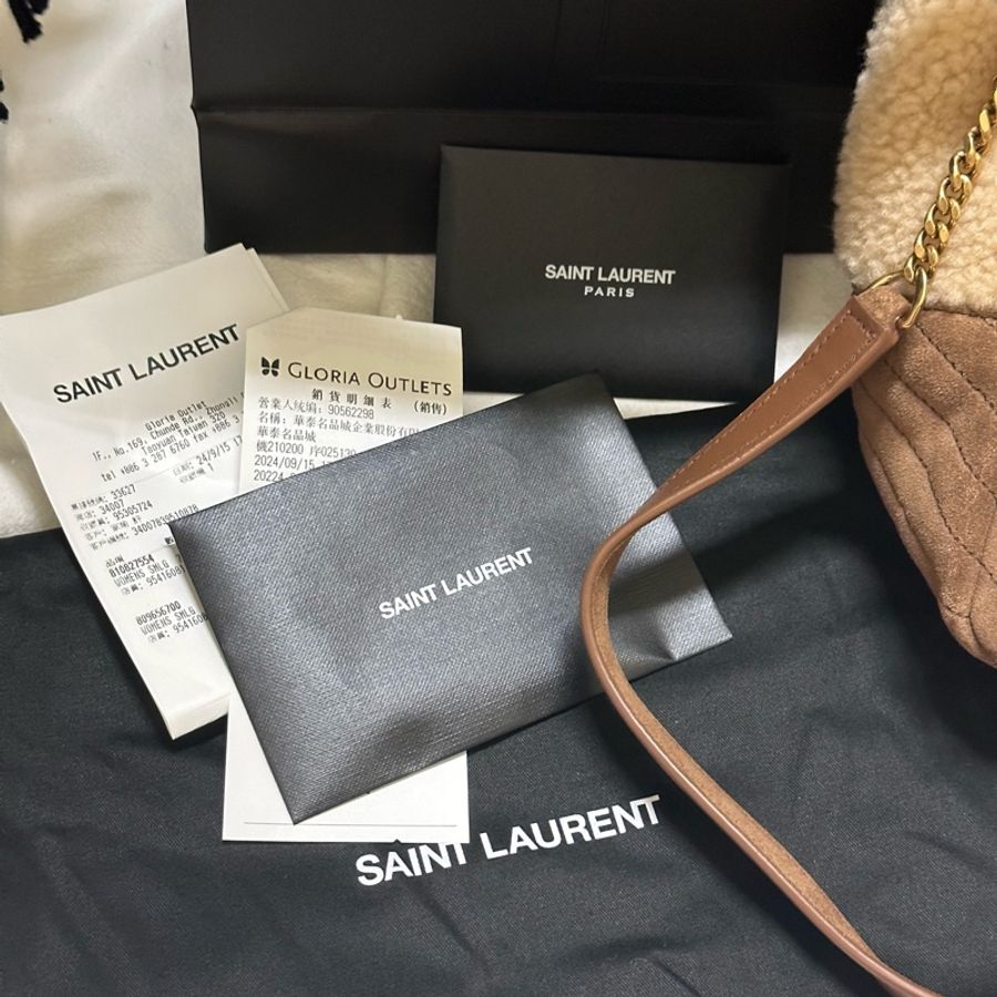 全新全配帶吊牌🈶️24年台灣購證☑️ #Ysl #聖羅蘭 #泰迪 毛茸茸 #水桶包 #mini-6