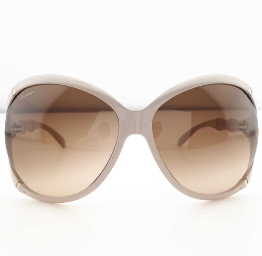 GUCCI oversized Beige and Gold Tone sunglasses-2