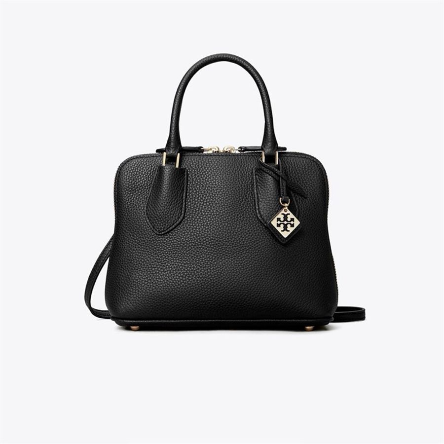 限時優惠活動歐洲品牌品質進口全新未拆附防塵袋TORY BURCH 專櫃經典款 SWING系列防刮荔枝紋牛皮拉鍊手提/斜背包-迷你款-0