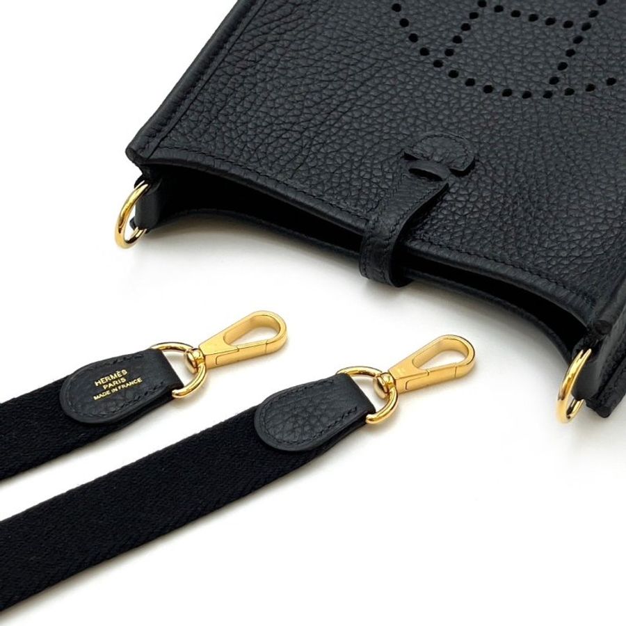 HERMES Mini evelyne - 黑金-3