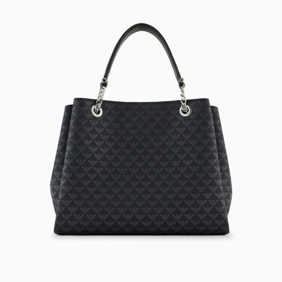 限時優惠活動黑色全新亞曼尼Emporio Armani Monogram Eagle Print Handbag Y3D159 YWS0E Black全新未拆封-10