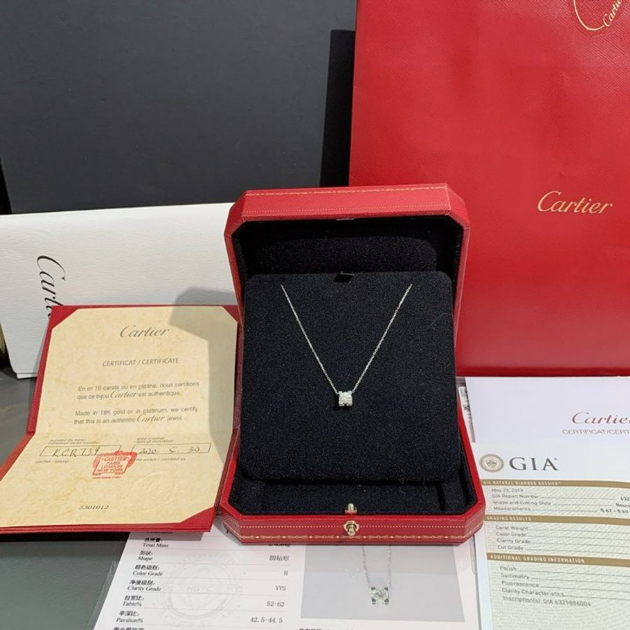 cartier卡地亚0.7克拉牛头石钻石项链-0