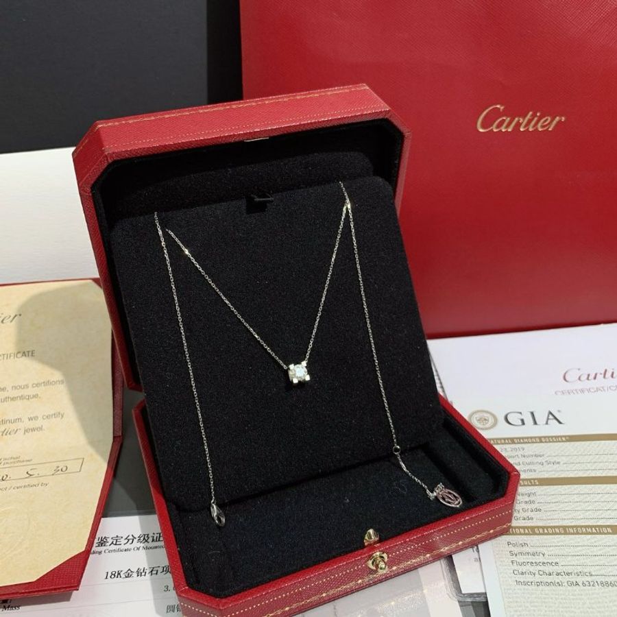 cartier卡地亚0.7克拉牛头石钻石项链-2