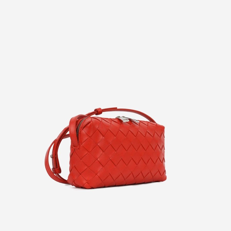 BOTTEGA VENETA BV Nappa Mini 紅 編織 小廢包 斜背包 肩背包 側背包-7