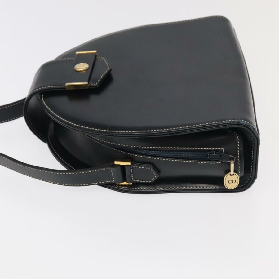 【日本直送】Christian Dior 黑色金色皮革肩背包,正品編號 102014-3