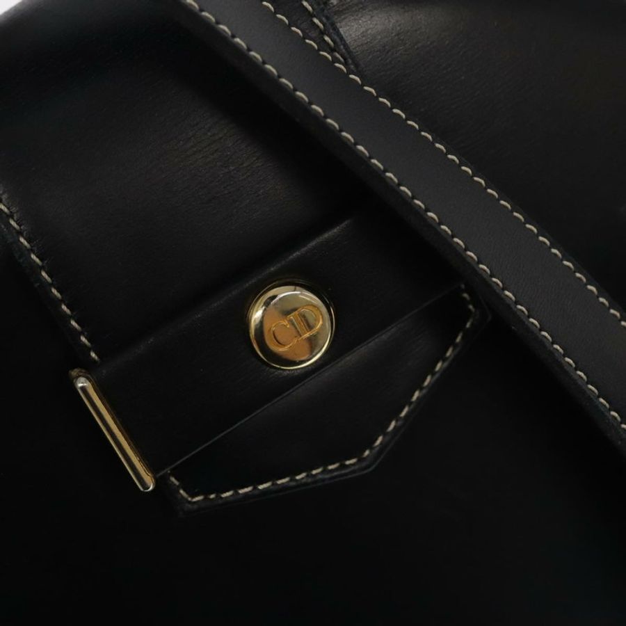 【日本直送】Christian Dior 黑色金色皮革肩背包,正品編號 102014-9