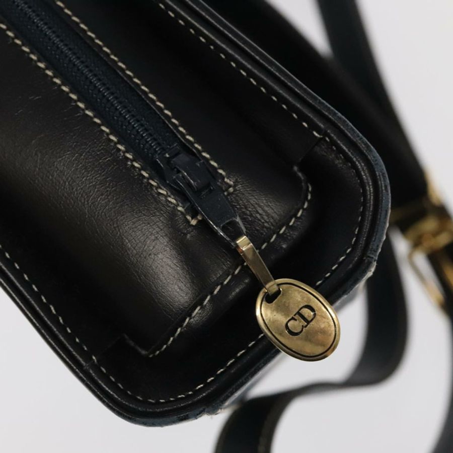 【日本直送】Christian Dior 黑色金色皮革肩背包,正品編號 102014-10