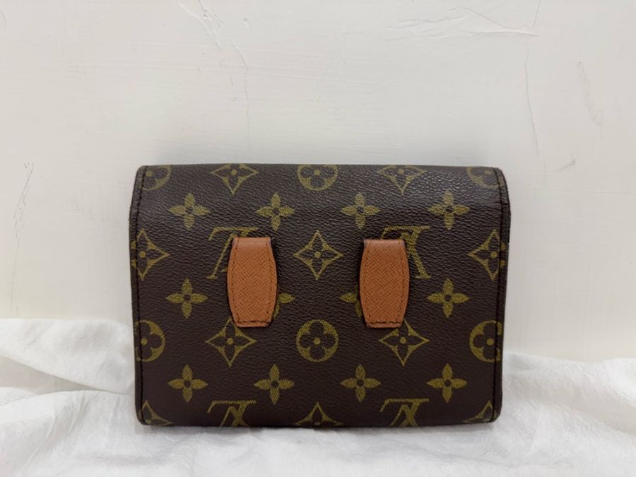 Louis Vuitton 紅皮經典老花vintage腰包-1