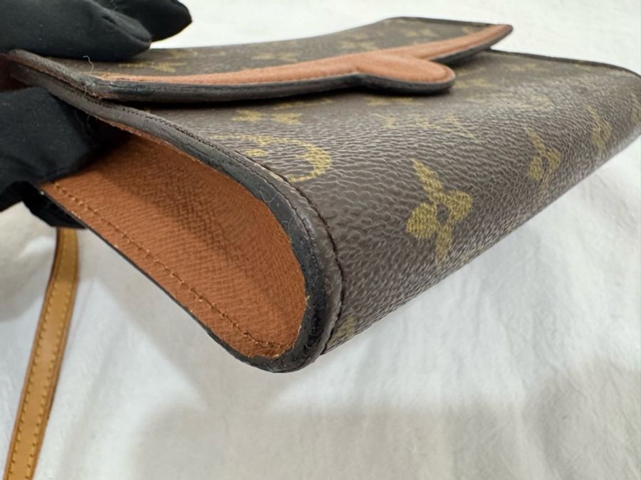 Louis Vuitton 紅皮經典老花vintage腰包-3