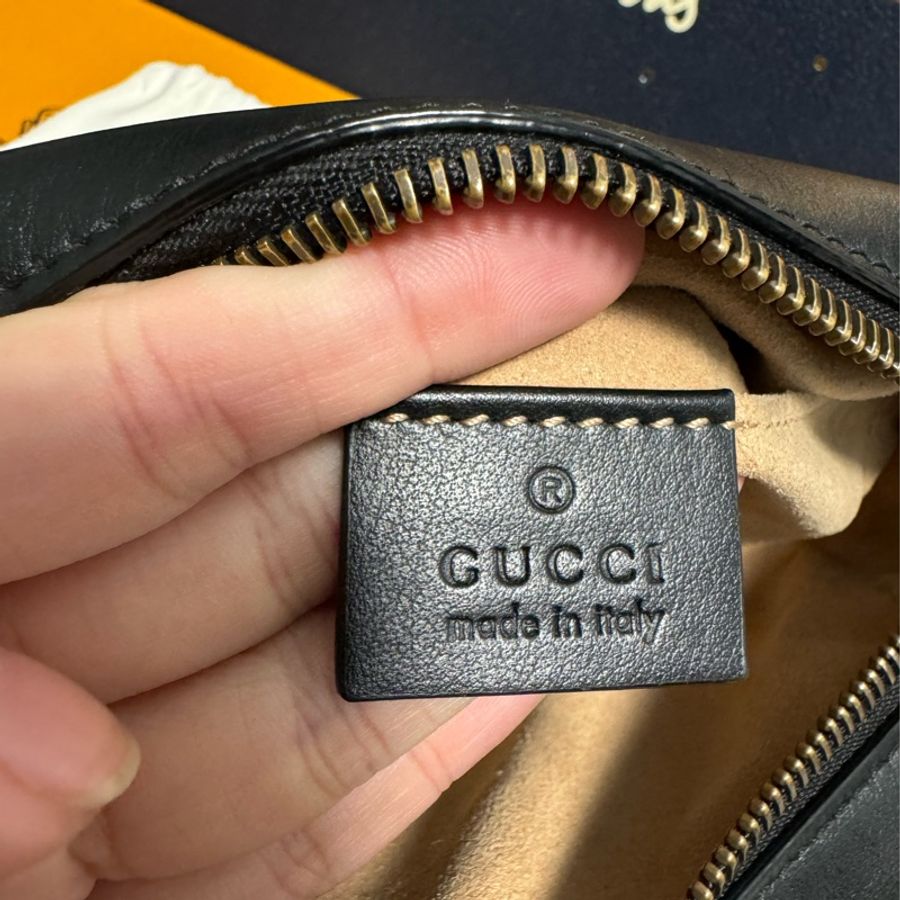 🌟八五新🆙🌟 GUCCI 古馳 GG Marmont系列仿舊金色雙G LOGO 山字車紋拉鍊肩背包-8
