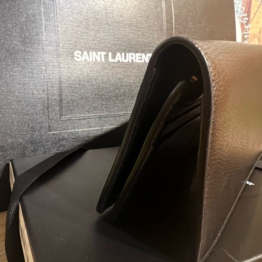 YSL SAINT LAURENT TINY MONOGRAM粒面皮革長夾-9