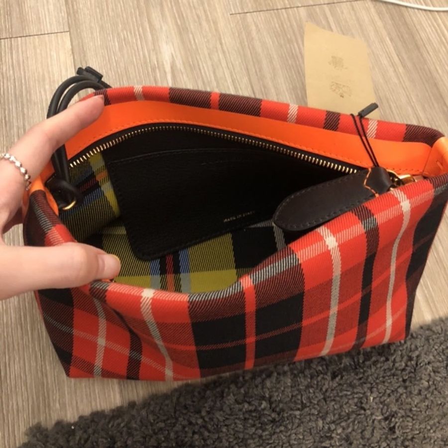 Burberry 螢光 格紋 化妝包 手拿包 盥洗包-3