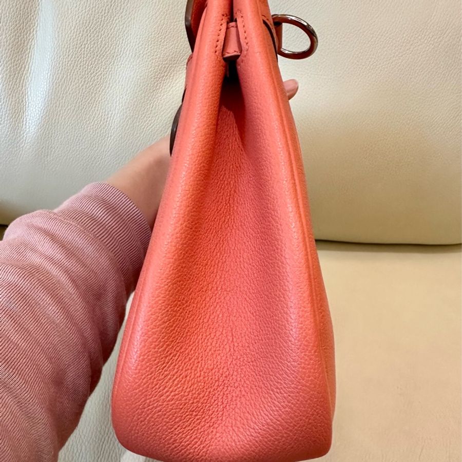 🧚🏻‍♀️（已售出）Hermès Berline 28 絕版美包 龍蝦粉（狀況非常好）-9