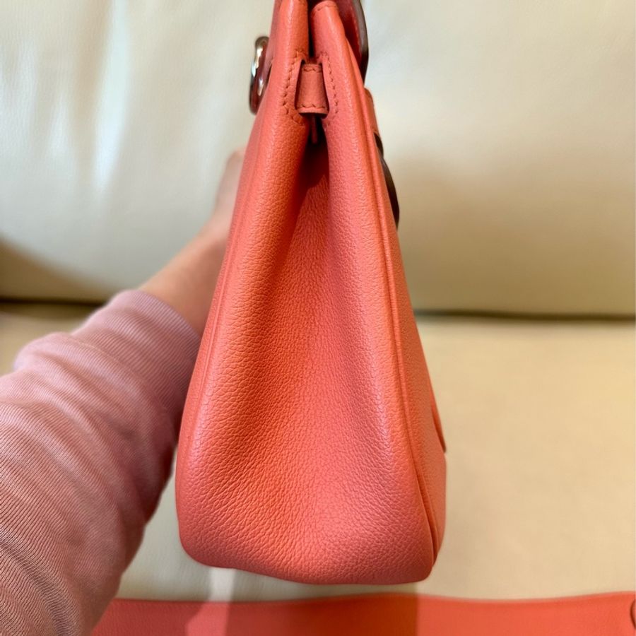 🧚🏻‍♀️（已售出）Hermès Berline 28 絕版美包 龍蝦粉（狀況非常好）-10