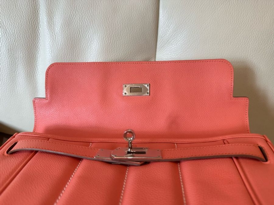 🧚🏻‍♀️（已售出）Hermès Berline 28 絕版美包 龍蝦粉（狀況非常好）-15