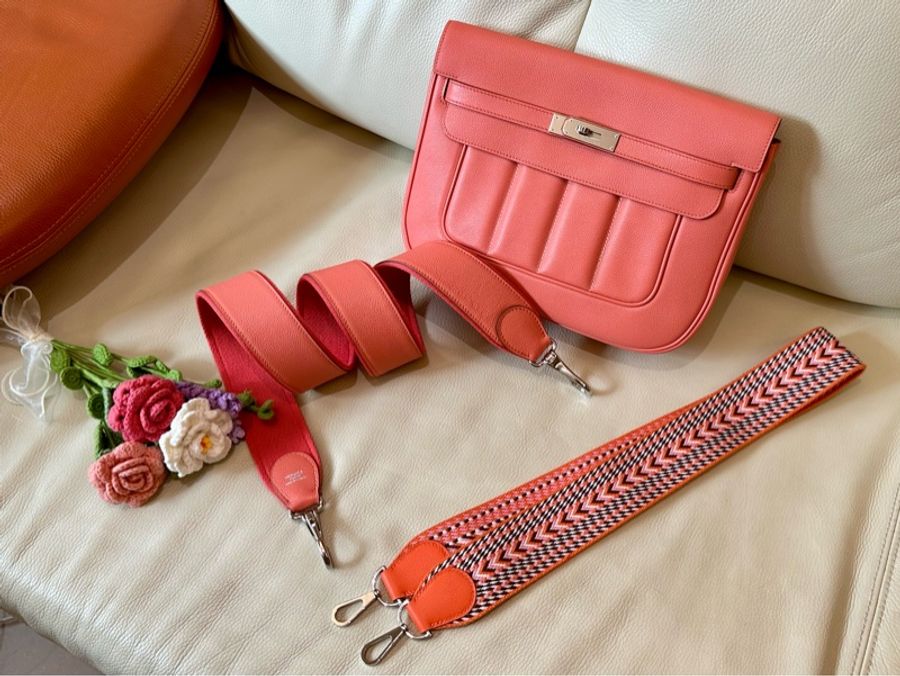 🧚🏻‍♀️（已售出）Hermès Berline 28 絕版美包 龍蝦粉（狀況非常好）-18