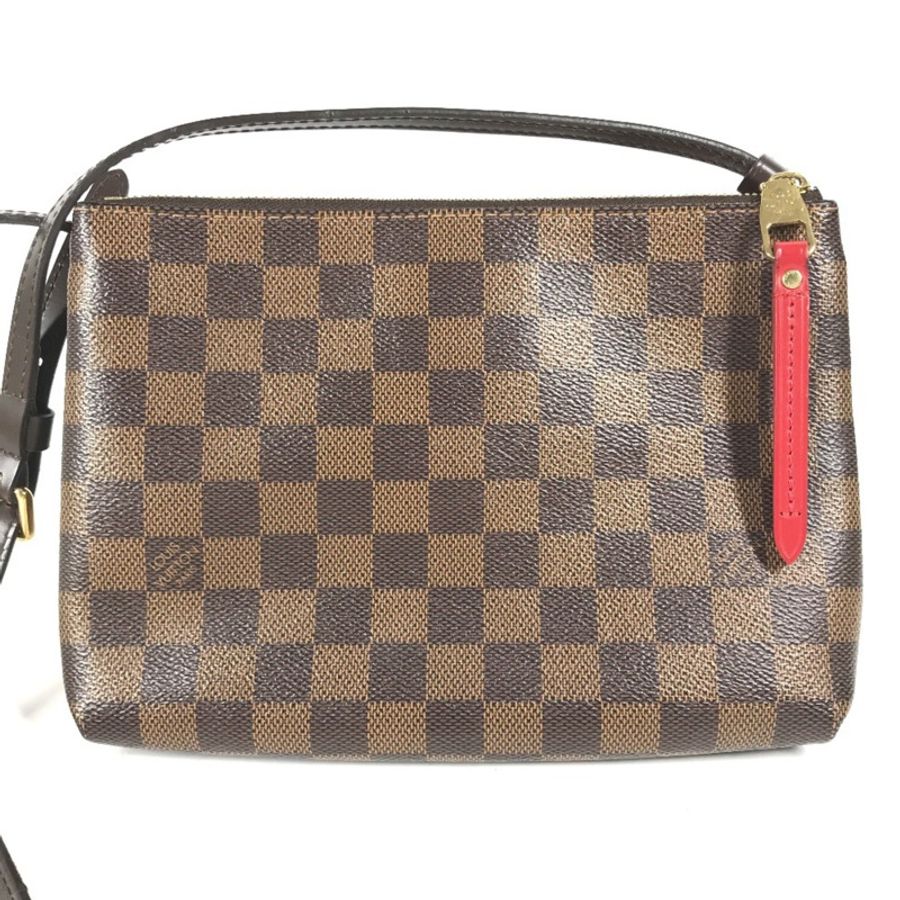 路易威登 N48259 Damier Twice Pochette 單肩包帆布女式 Ebene 棕色-1