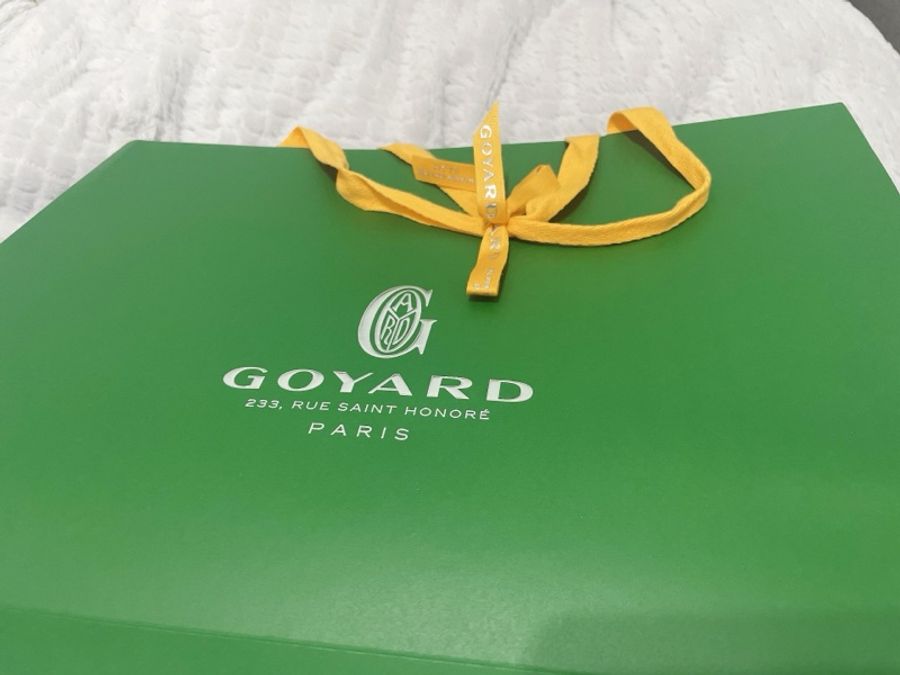 有購證!Goyard Hobo bag稀有深藍色+咖啡色小愛心♡全新韓國專櫃帶回保證100%正品-0