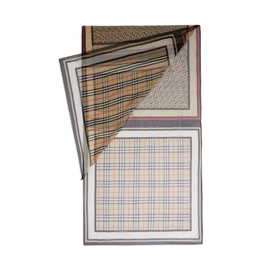 *Burberry Montage Print Silk Chiffon Scarf for Women in Archive Beige (8070937-Archive_Beige)-2