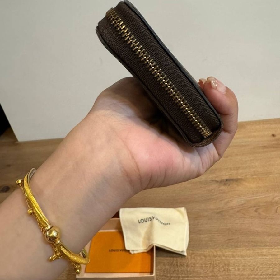 LV 原花 M60067 Monogram ㄇ字拉 ㄇ拉 信用卡卡夾 卡夾 卡包 零錢包 錢包 口字拉鍊零錢包-7