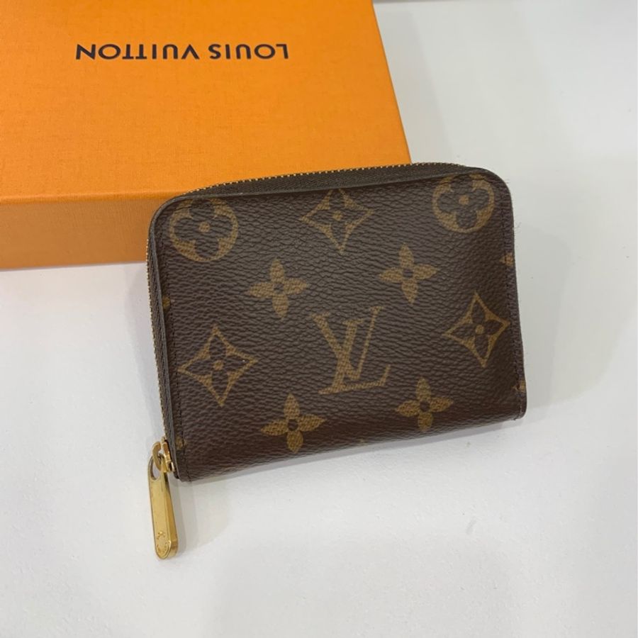 LV 原花 M60067 Monogram ㄇ字拉 ㄇ拉 信用卡卡夾 卡夾 卡包 零錢包 錢包 口字拉鍊零錢包-9