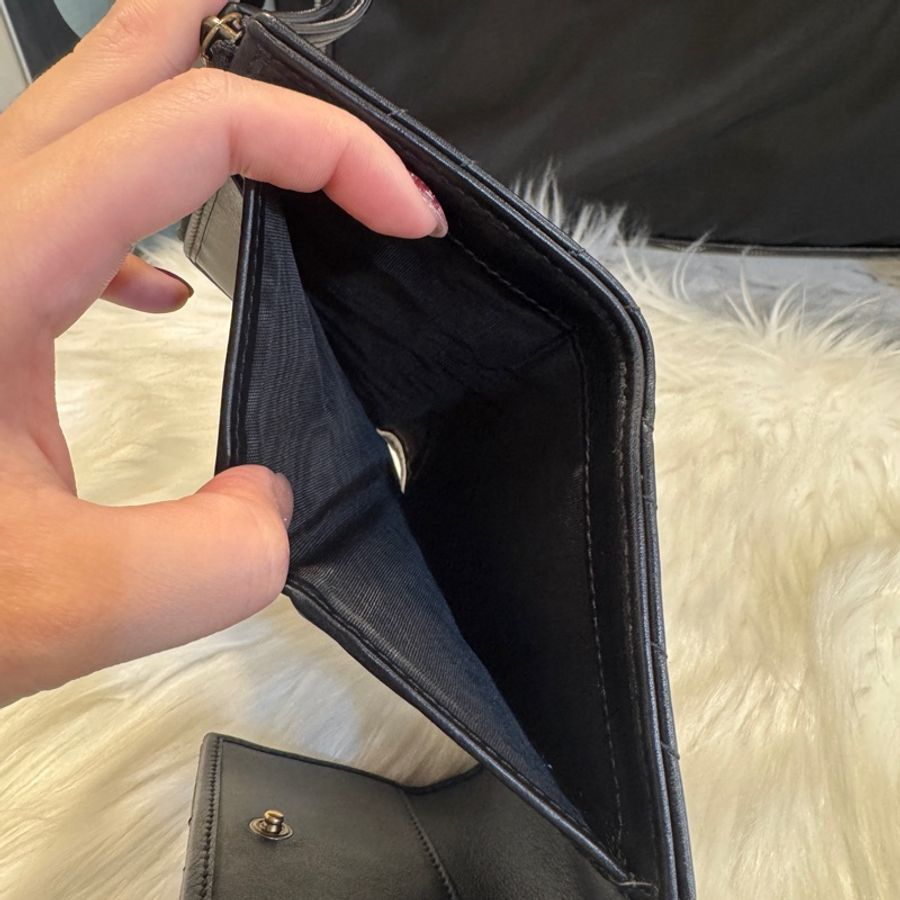Gucci Marmont 黑牛皮三折短夾-7