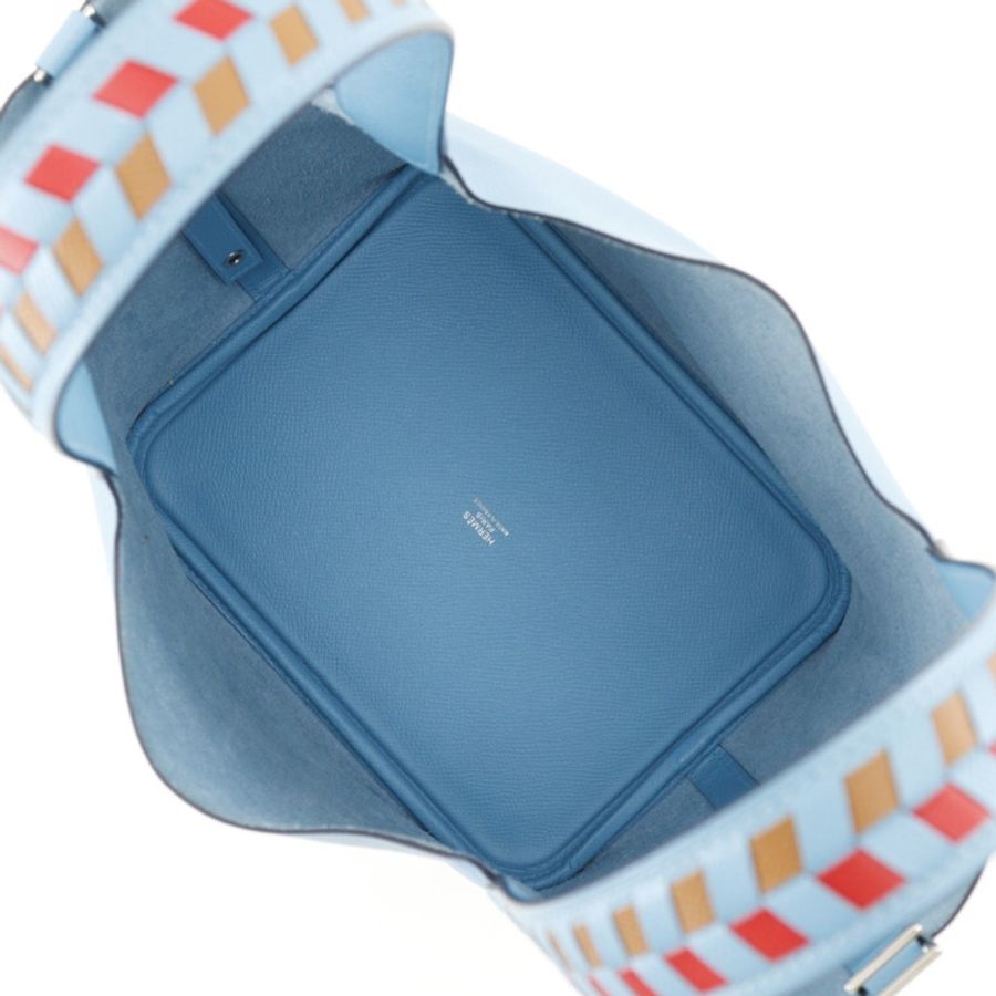 Hermes HERMES Picotin Lock MM 手提包 Traceage Epsom 皮革 2019 淺藍色 D 皮帶扣 LockMM 女款-5