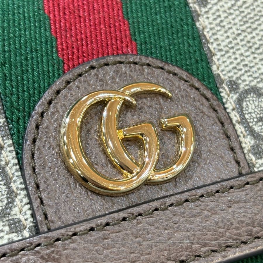 GUCCI 523174 Ophidia GG 老花字紋PU綠紅綠 零錢包 短夾 皮夾 錢包-13
