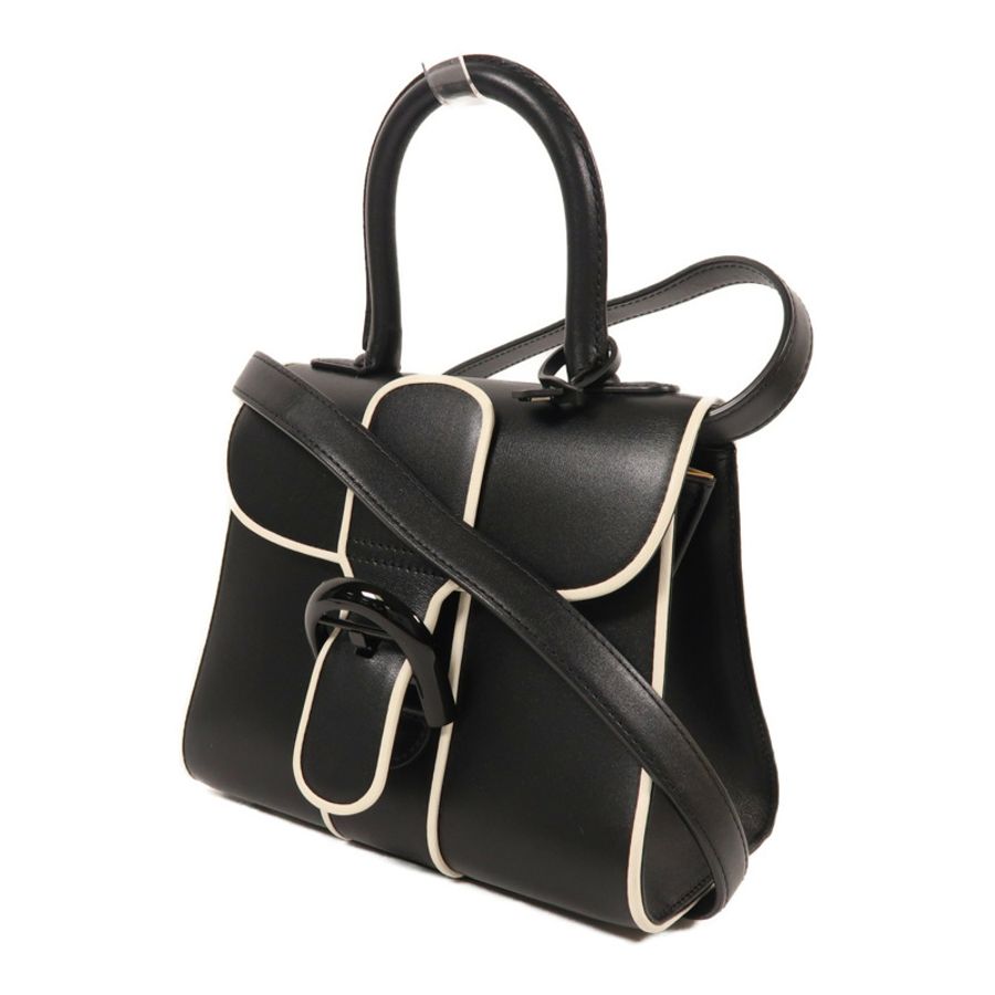 Delvaux 牛皮皮革Brillant Mini手挽肩背兩用袋黑色-2