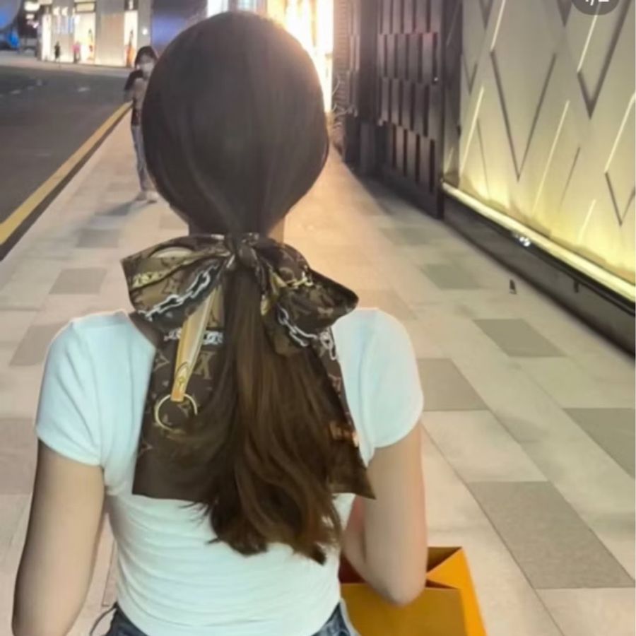 Louis Vuitton lv Twilly Silk Leopard 絲巾 髮帶 綁帶 頭飾 髮箍-9