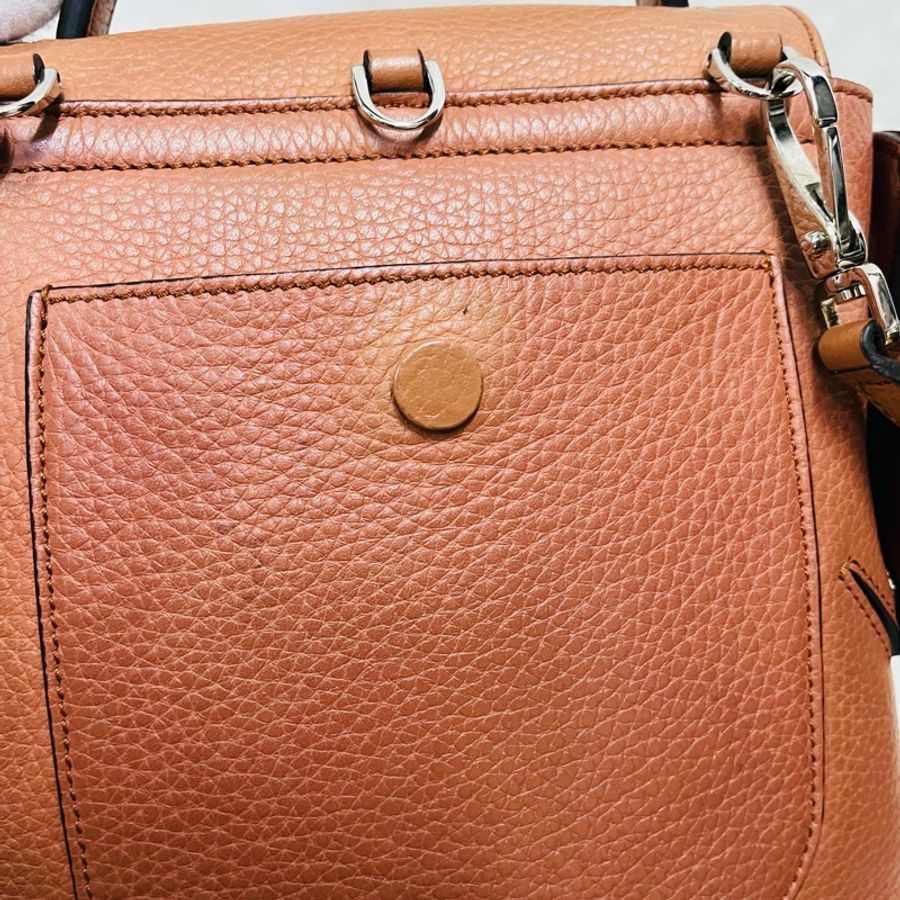 Tod's Wave Bag 牛皮大嘴包/可斜背/手提 (粽色小號)-14