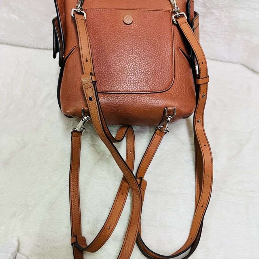 Tod's Wave Bag 牛皮大嘴包/可斜背/手提 (粽色小號)-46